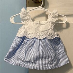 Janie and Jack Blue & White Striped 2-pc Set